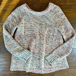 Garnet Hill Marled Knit Pullover Multi Color Pullover Sweater Size Large